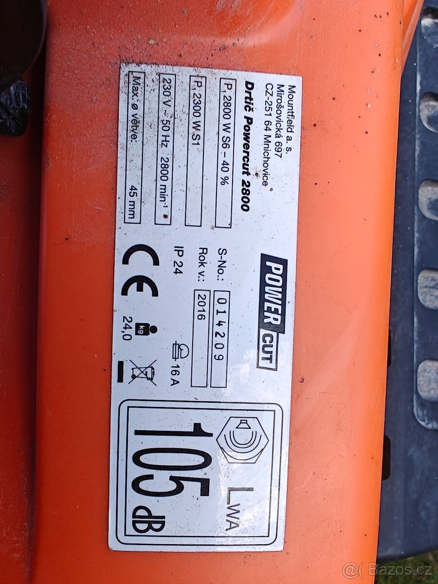 Prodám drtič větví Powercut 2800 - 2