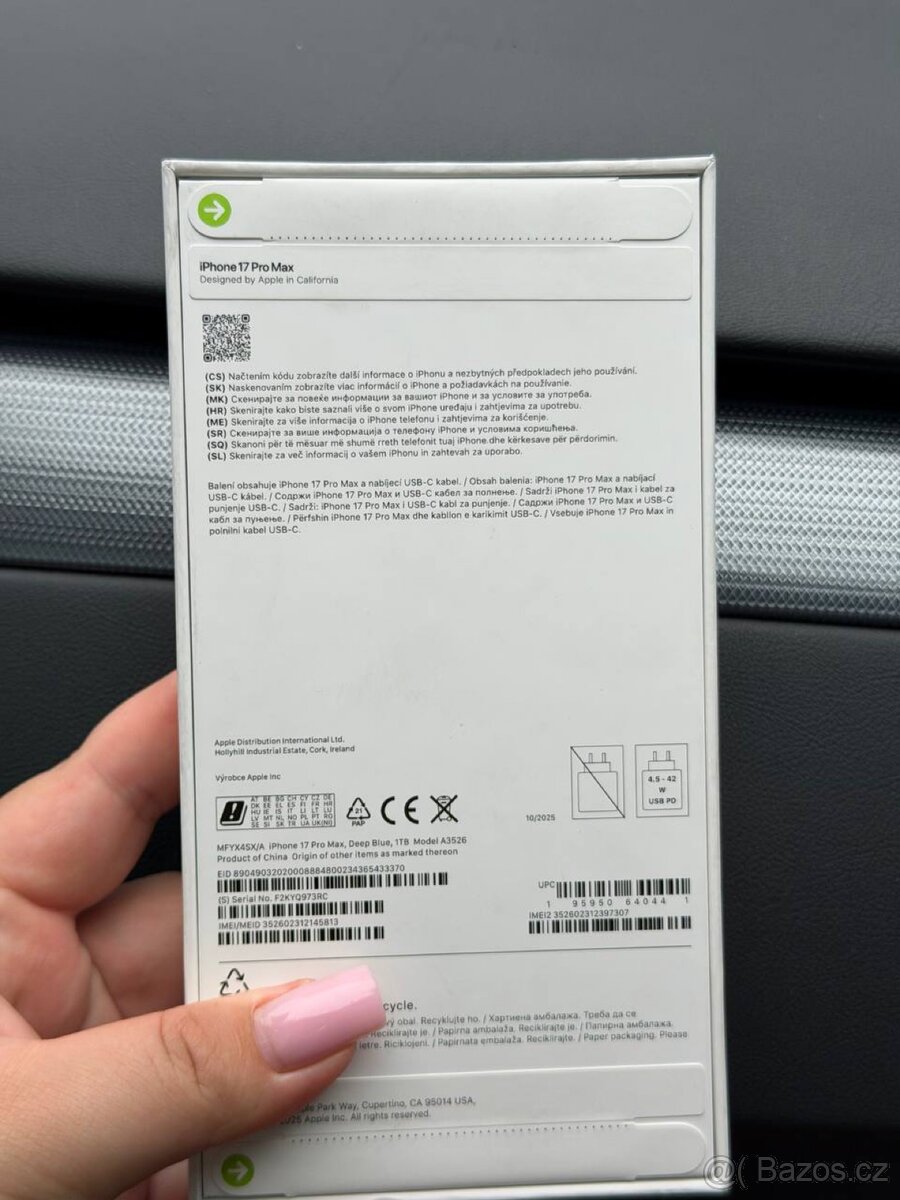 iPhone17 pro max Deep Blue 1T nový - 2
