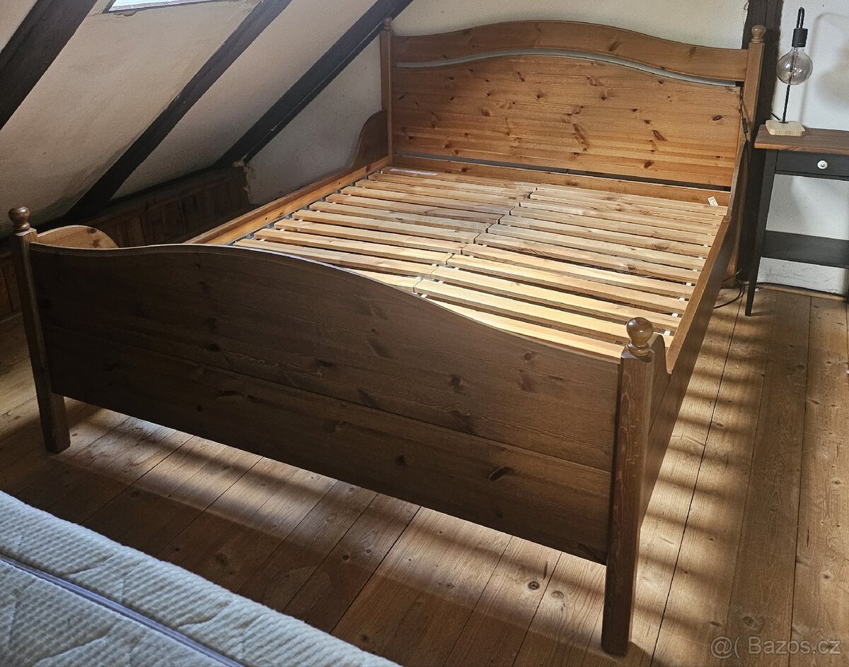 Postel Ikea Leksvik mořidlo antik 160/200 - 2
