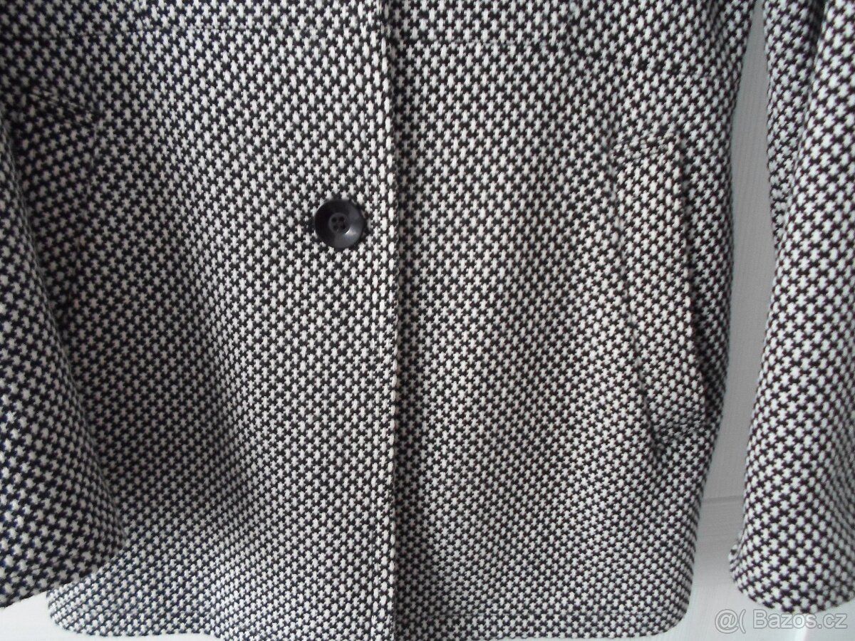 Černý bílý kabát kabátek - S, 36 - 2