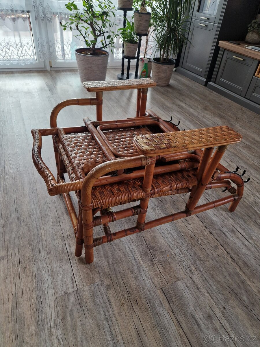 Ratanové zahradní polohovací a rozkládací křeslo - 2