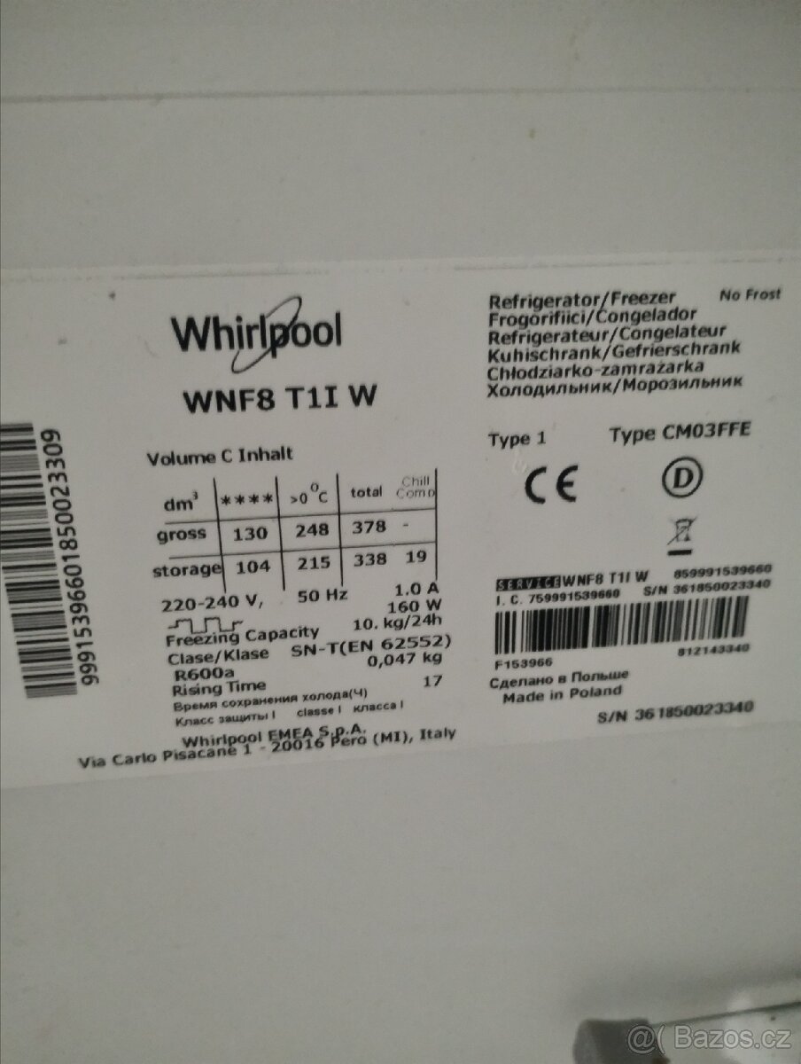 Prodám šuplíky z chladničky Whirlpool WNF8 T1LW - 2