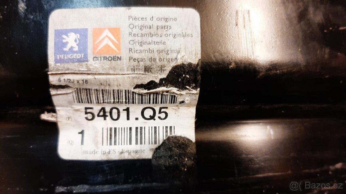 Plechový disk 6,5Jx16 4x108x65 ET26 - 2