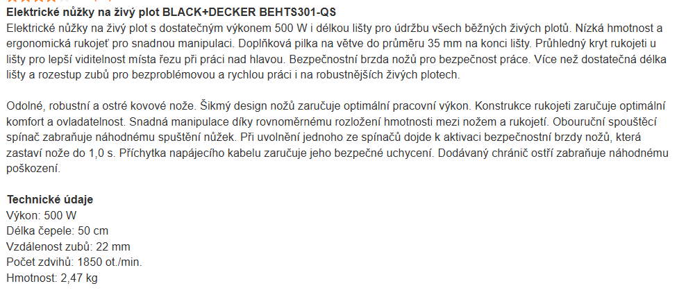 Elektrické nůžky na živé ploty BEHTS301-QS (BLACK+DECKER ) - 2