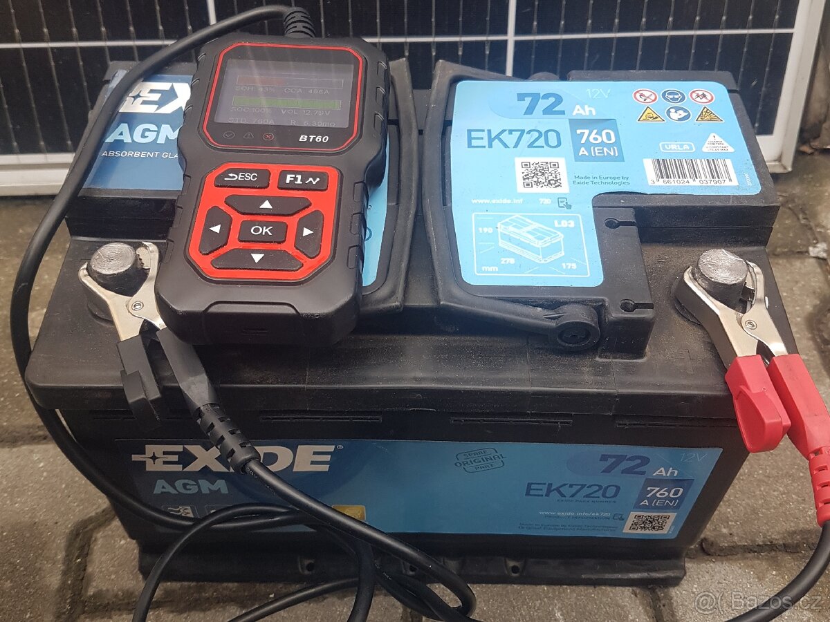 Autobaterie EXIDE AGM 70Ah EK720 760A start stop použitá - 2