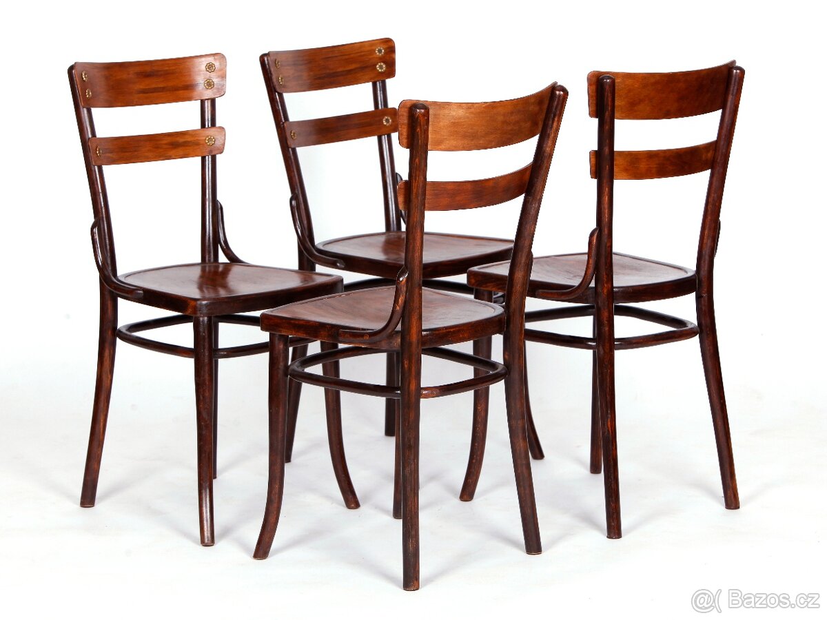 4x secesní židle GT Thonet, No 654, 1910 - 2