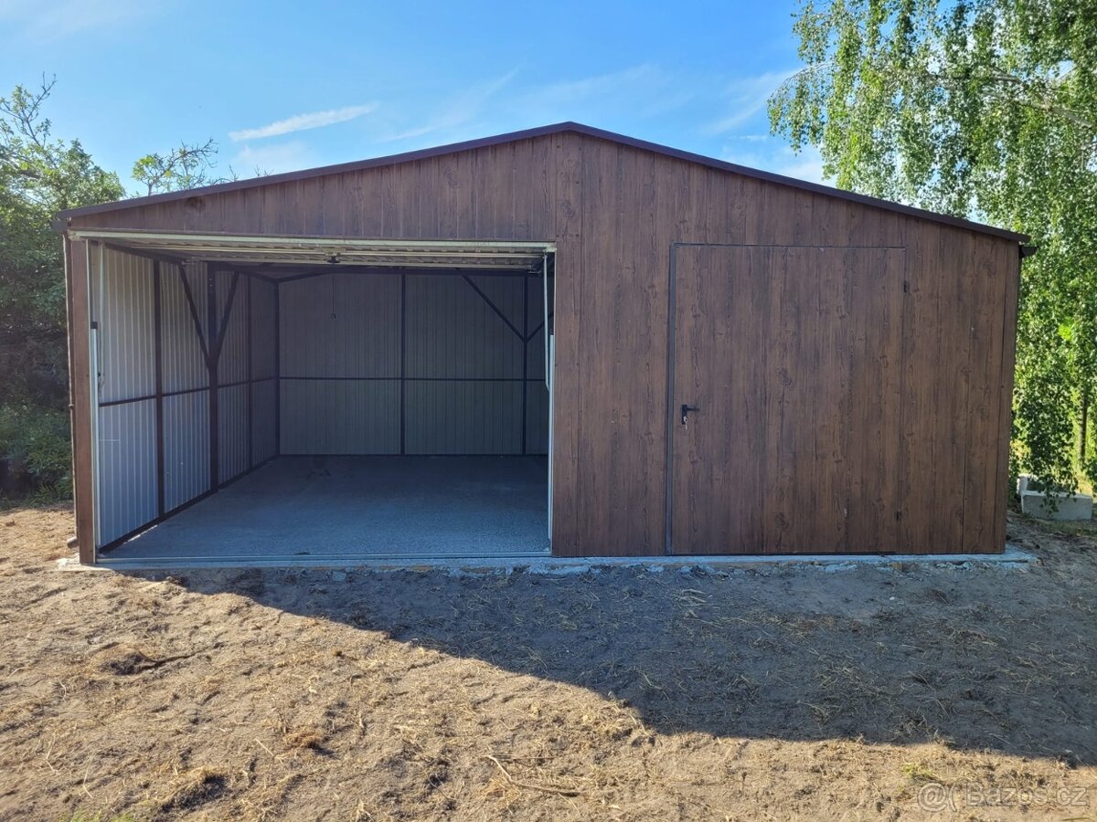 Plechová garáž 6x5 m - 2