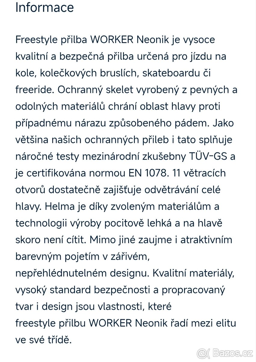 Přilba freestyle Worker neonic vel.M, nová - 2