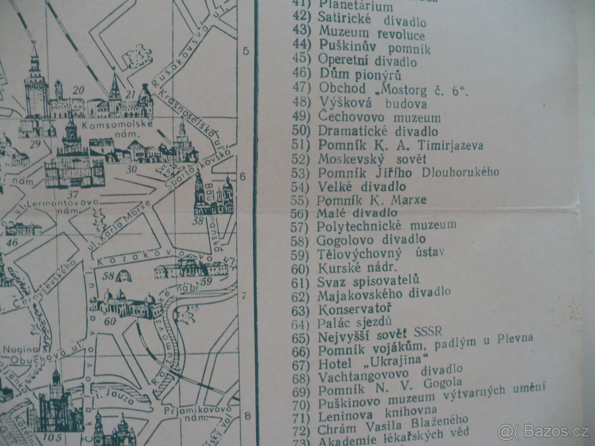 Mapa Moskvy + kapesníček. - 2