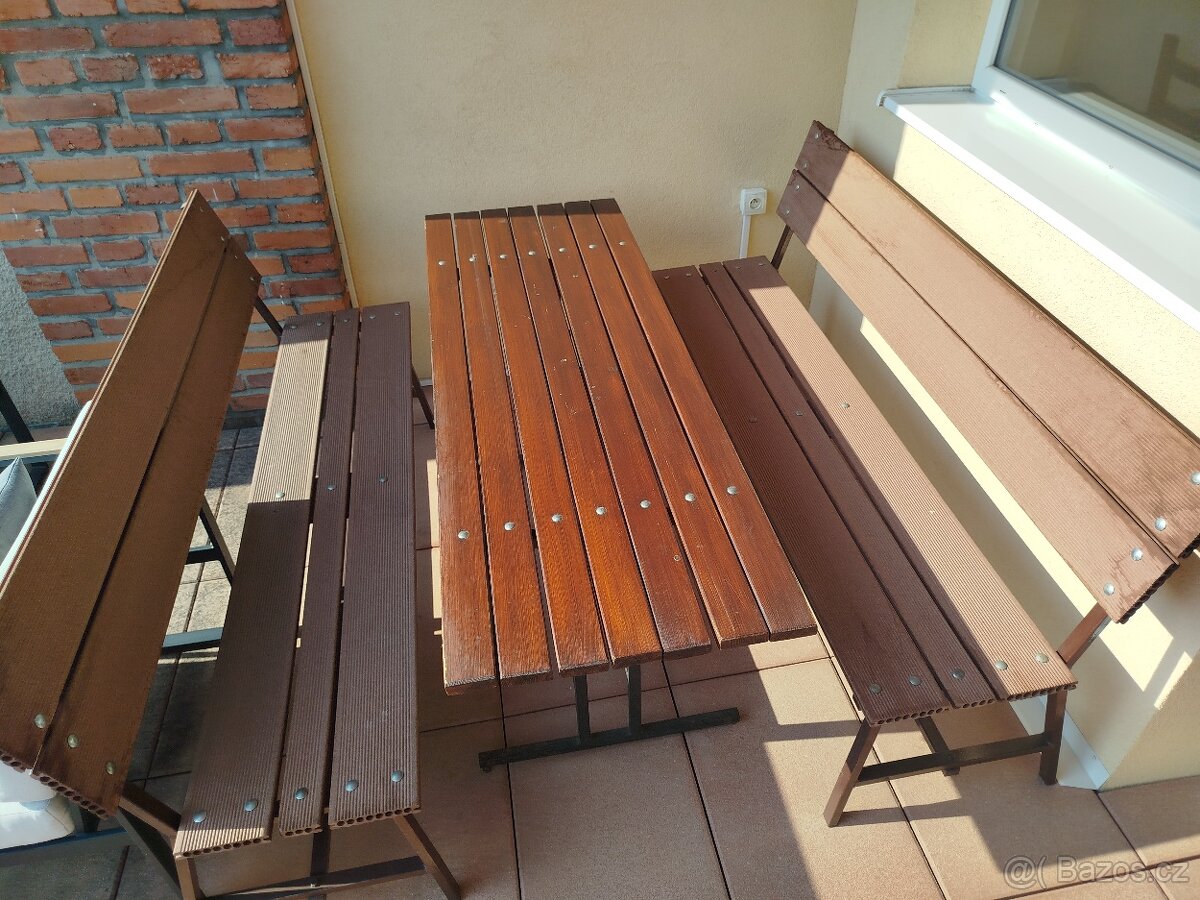 Prodám dvě lavice a stůl, - 2