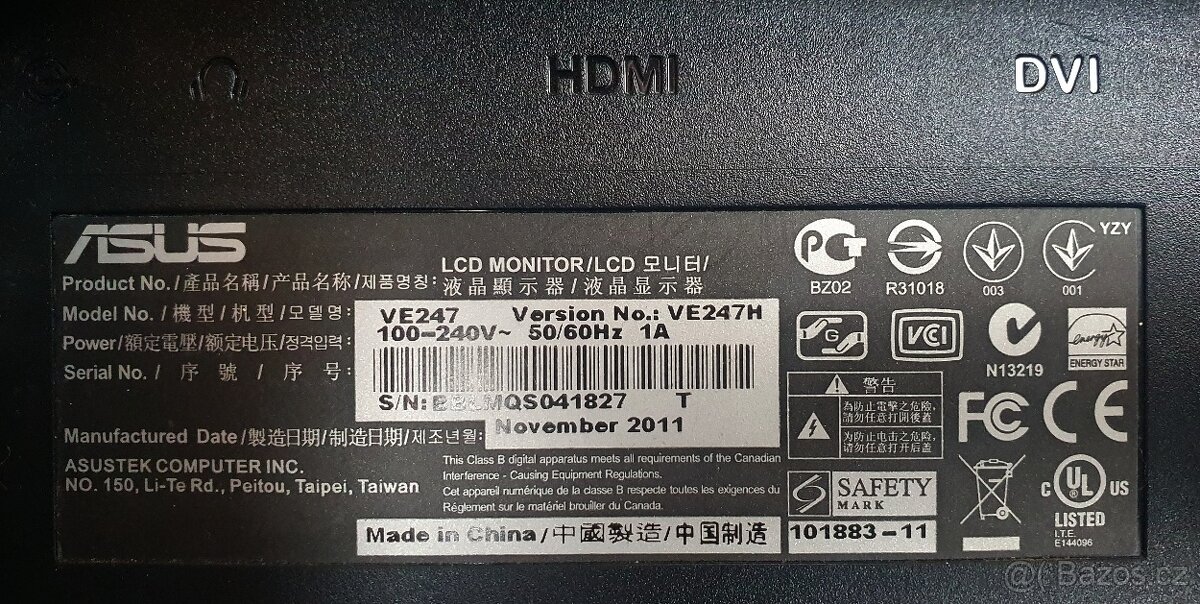 ⚡️ LCD monitor ASUS VE247H 23,6" - pouze elektronika ⚡️ - 2