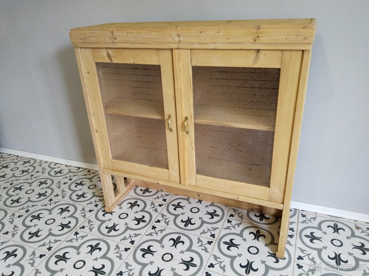 Stará, prosklená skříňka, vršek, vitrína - 2