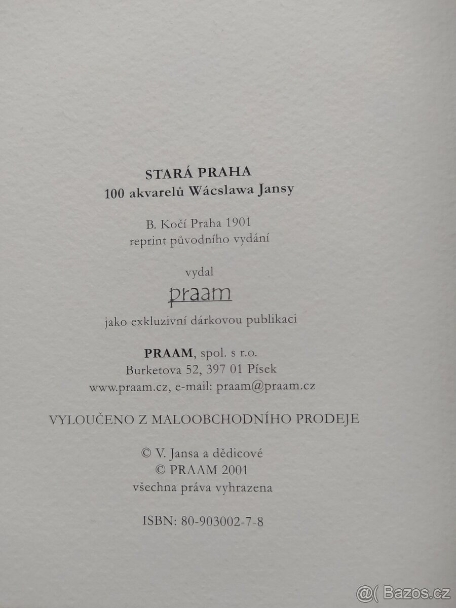Stará Praha, 100 akvarelů Wácslawa Jansy - 2