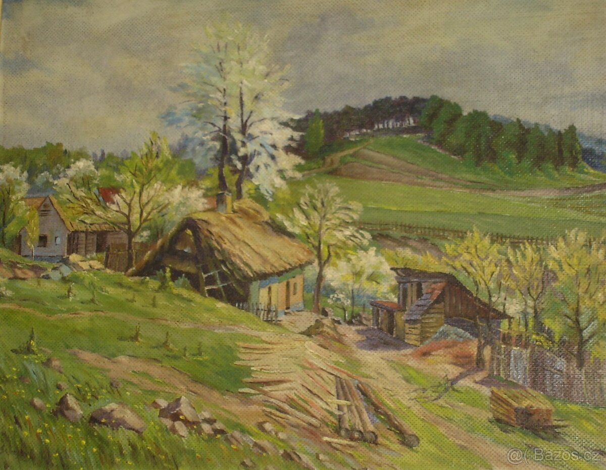 CHALOUPKA V KRÁSNÉ ČESKÉ KRAJINĚ, zachycena na obrazu... - 2