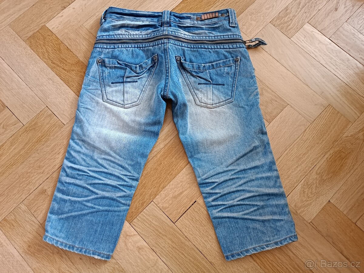 Džínové 3/4 kraťasy - 2