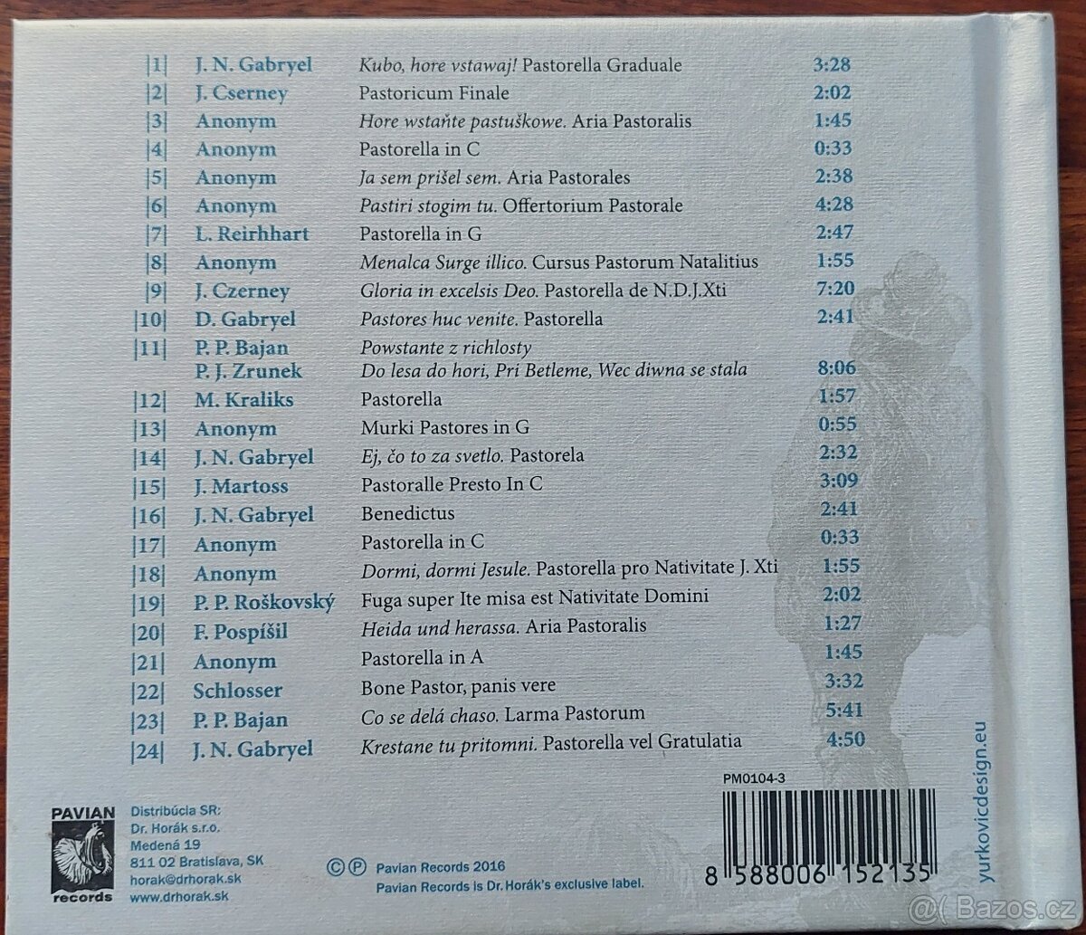 CD Pastorella vianočná hudba 18. - 19. storočia na Slovensku - 2