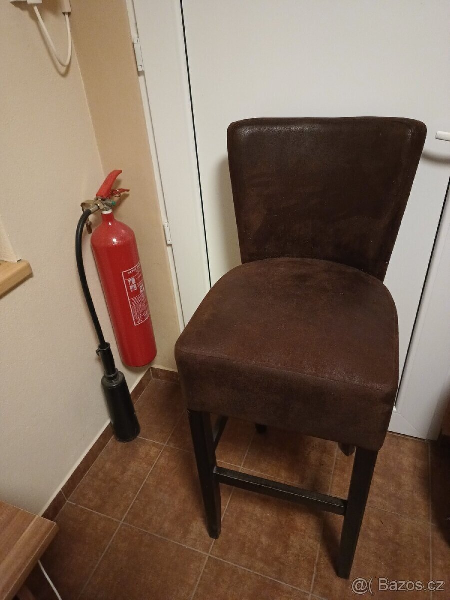 Barová židle, pravá kůže - 2