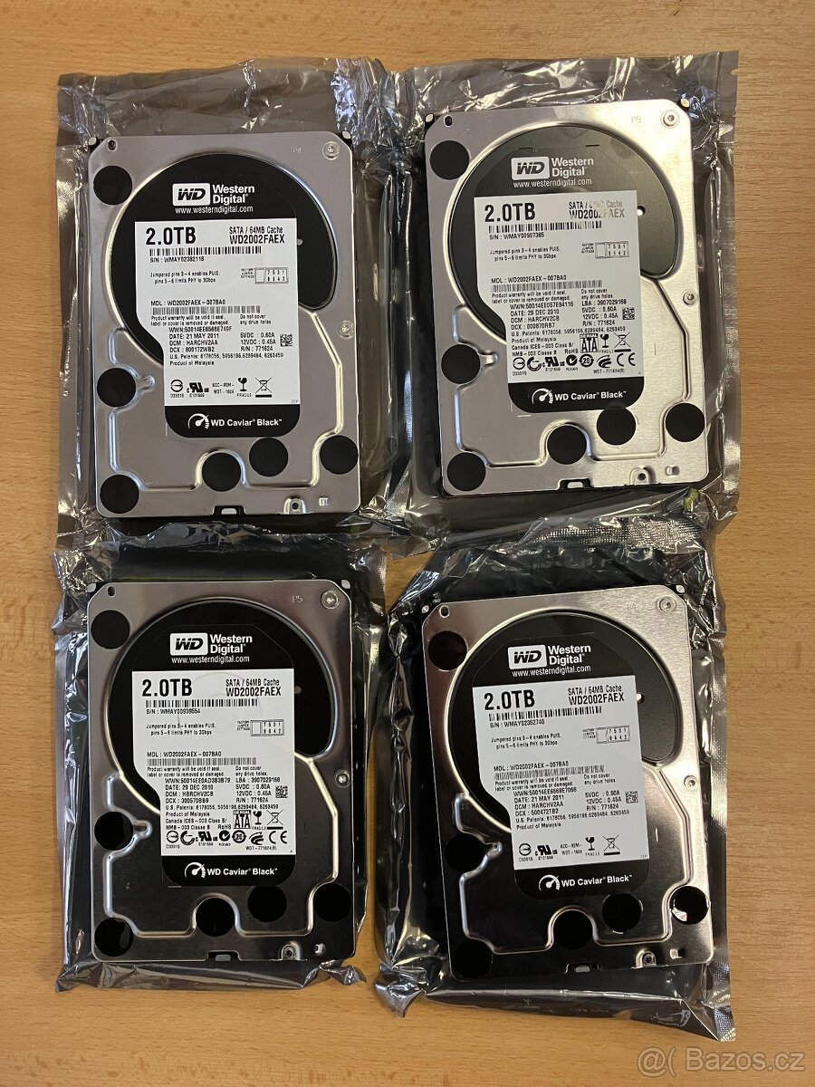 Pevné disky HDD Western Digital Black, 2TB, 750GB - 2