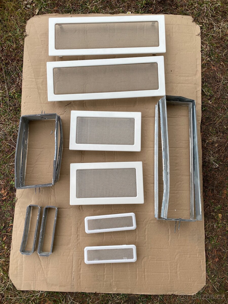 Větrací mřížka krbová- bílá- sada 6 ks- použitá - 2