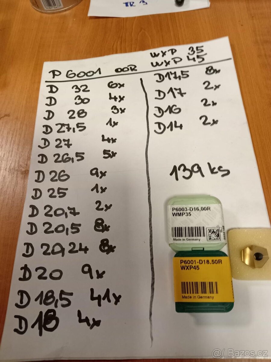 Platky do vrtáku Walter - 2