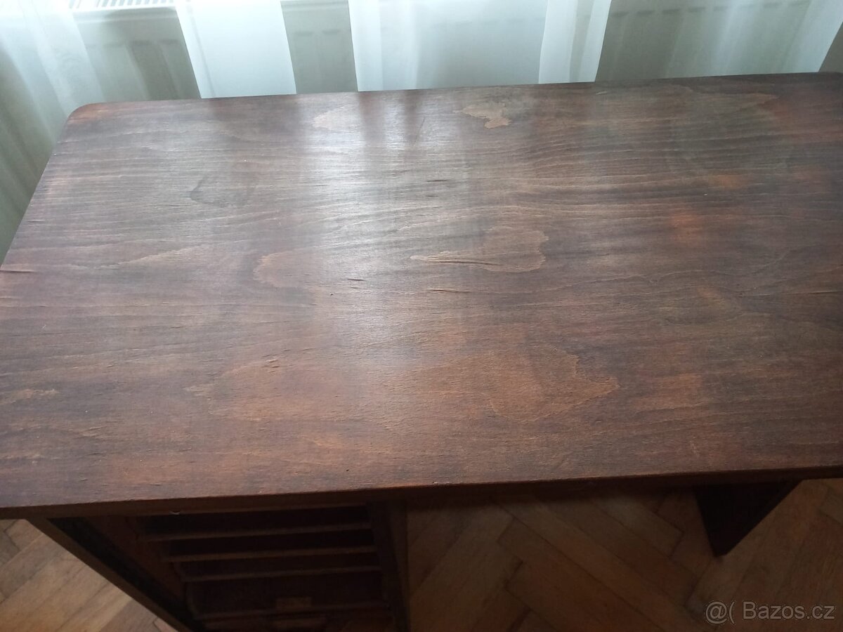 Tmavě hnědý starý/starožitnÿ psací stůl - 2