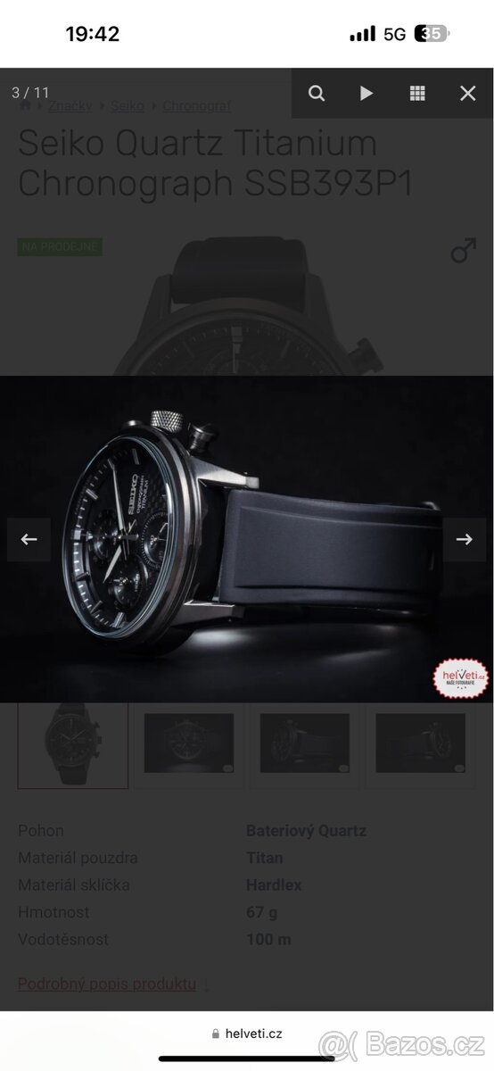 Seiko chronograph titanium (nové) hodinky - 2