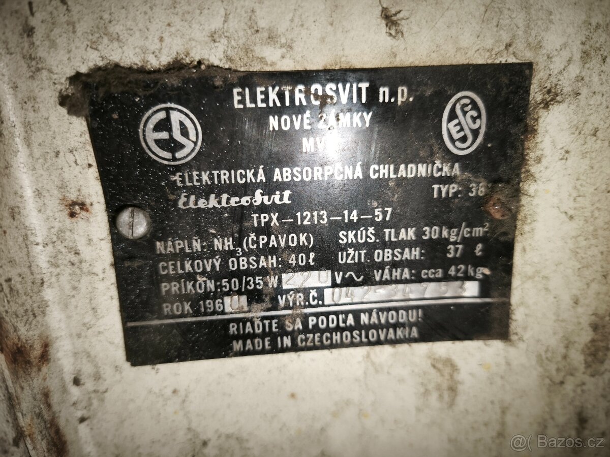Lednice elektrosvit r.v. 1960 - 2