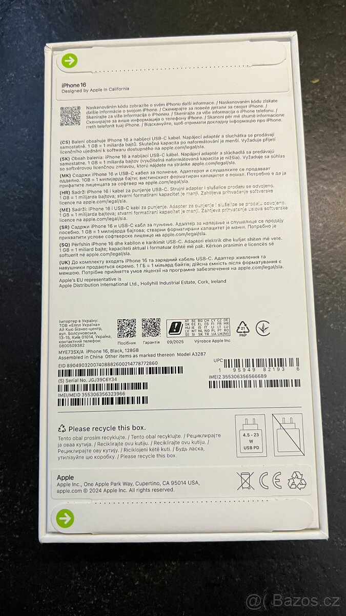 Apple 16 - 128GB - Nový NEROZBALENÝ - 2