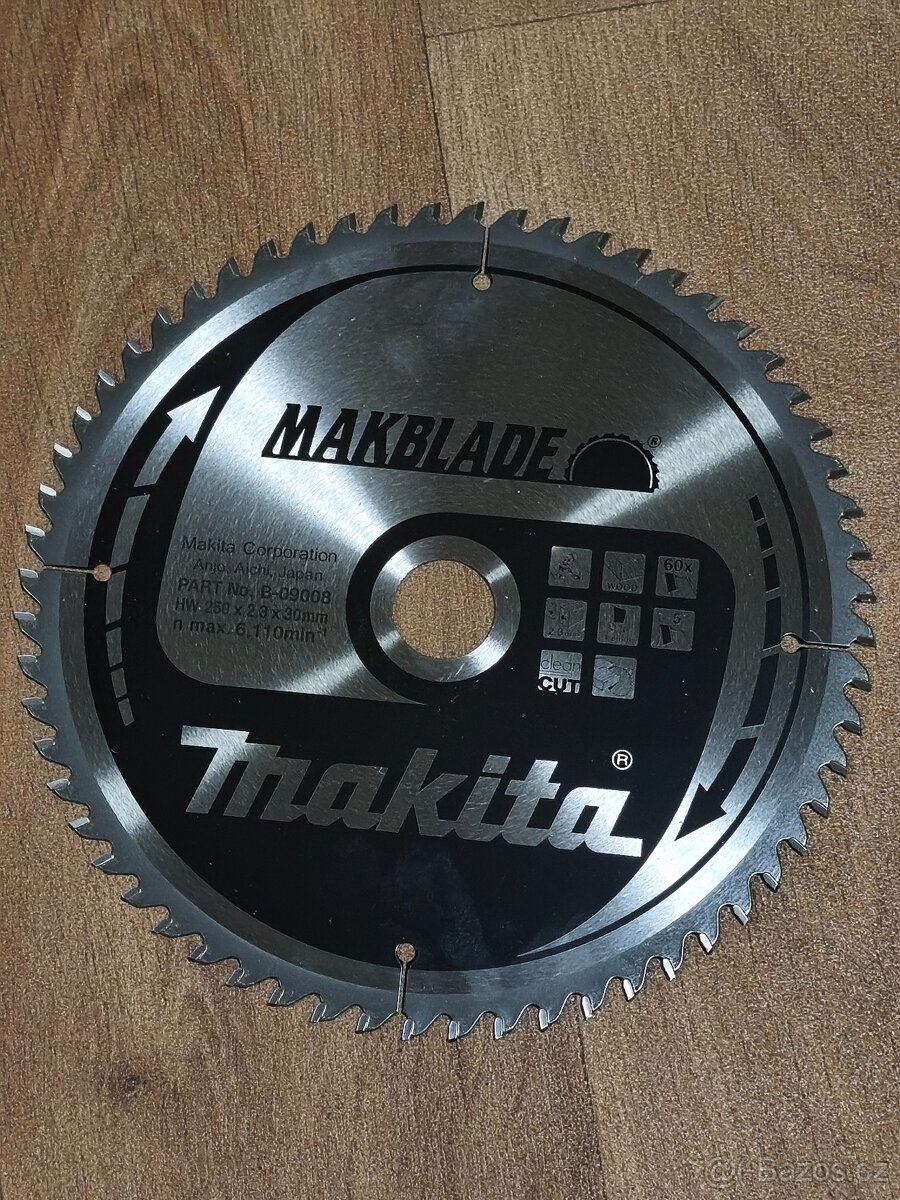 Prodám pilový kotouč na dřevo Makita B-09008 MAKBLADE, 250x3 - 2