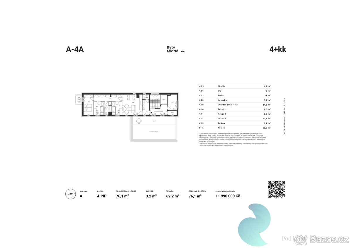 Penthouse byt A-4A, 4+kk, terasa, balkon - 2