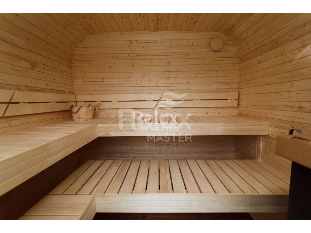 Zahradní finská sauna CUBE sauna 3M s terasou - 20
