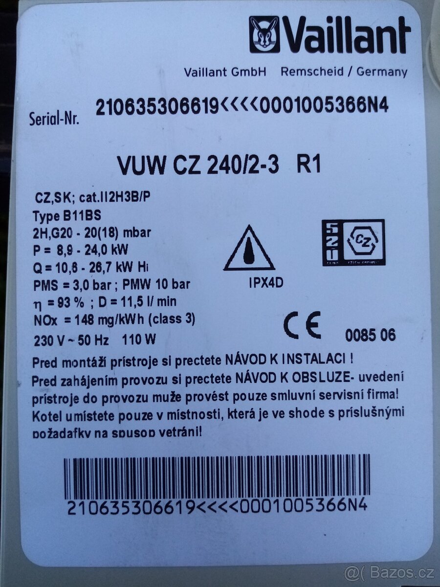 Vaillant VUI 242-7 R3, VUW 240/2-5 R3 a VUW 240/2-3 R1 - 20