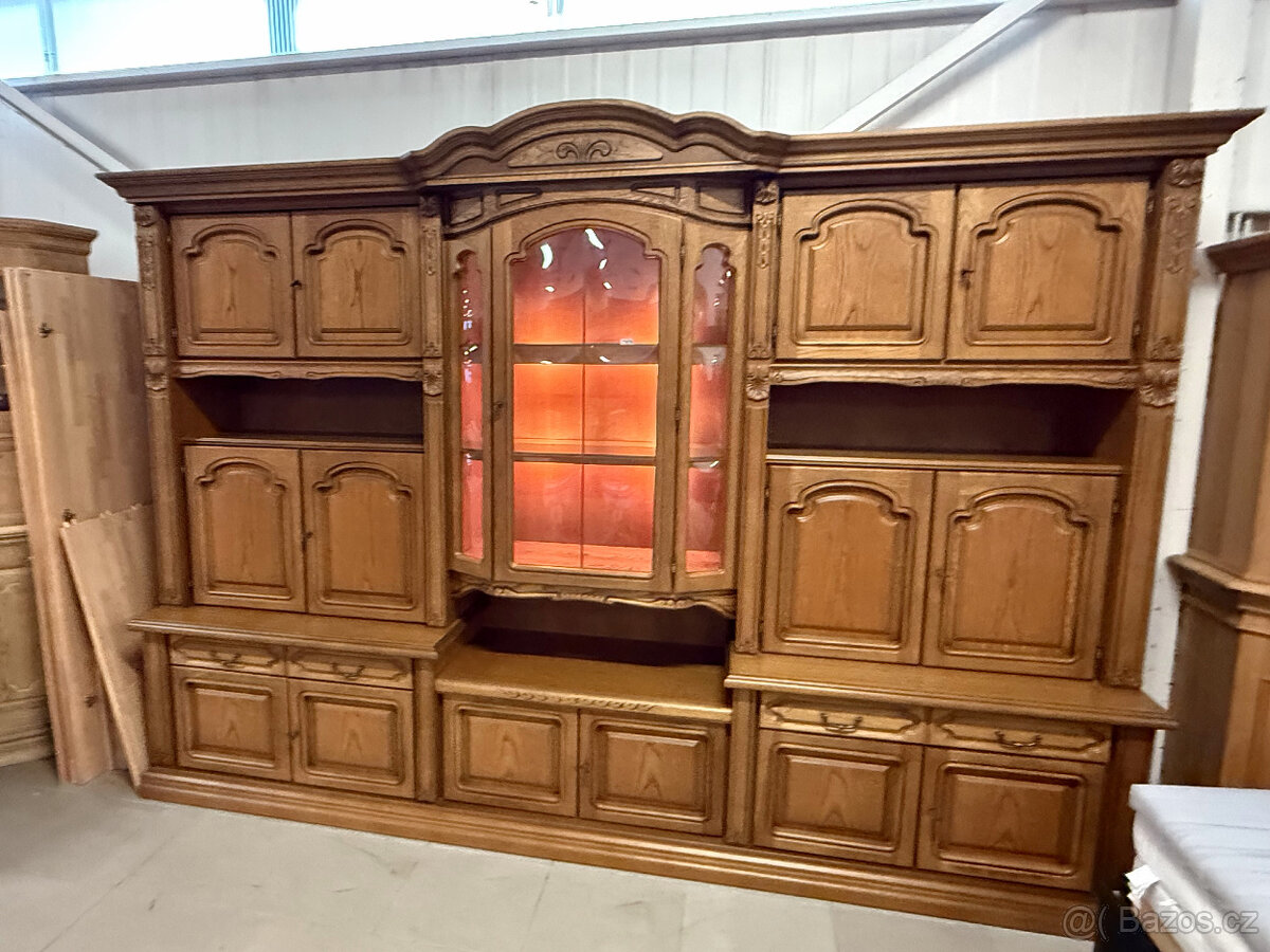 Dubová rustikální obývací stěna 325cm - 20