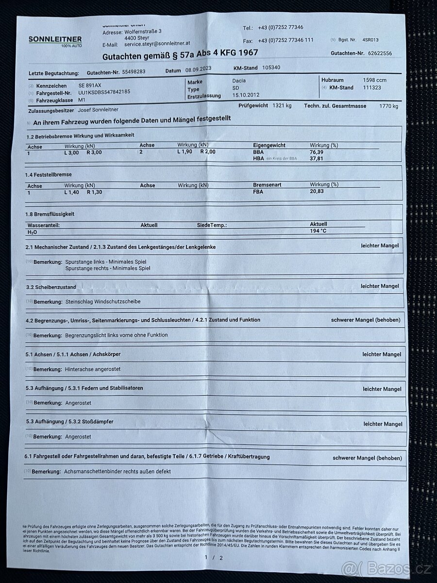 DACIA LOGAN MCV 1,6i 16V 77KW KLIMA 1.MAJ.TAŽNÉ,10/2012 - 20