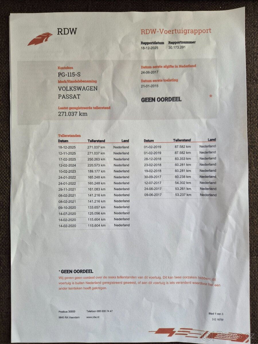 VW PASSAT VARIANT 2.0 TDI 110KW 2015 - 20
