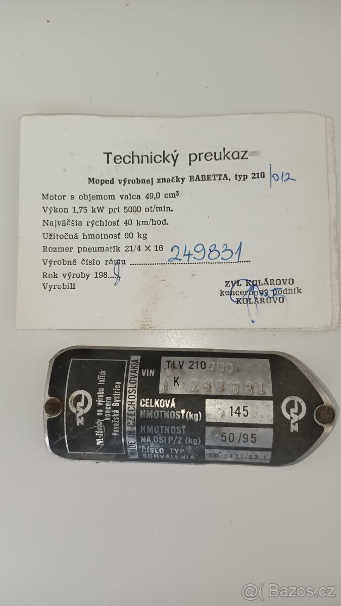Babetta 210 - po GO a renovaci +štítek a kartička - 20