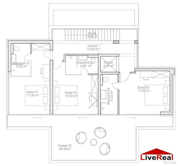 5izb LUXUSNÁ VILA, SUKOŠAN, 15m od mora, bazén, suterén, par - 20