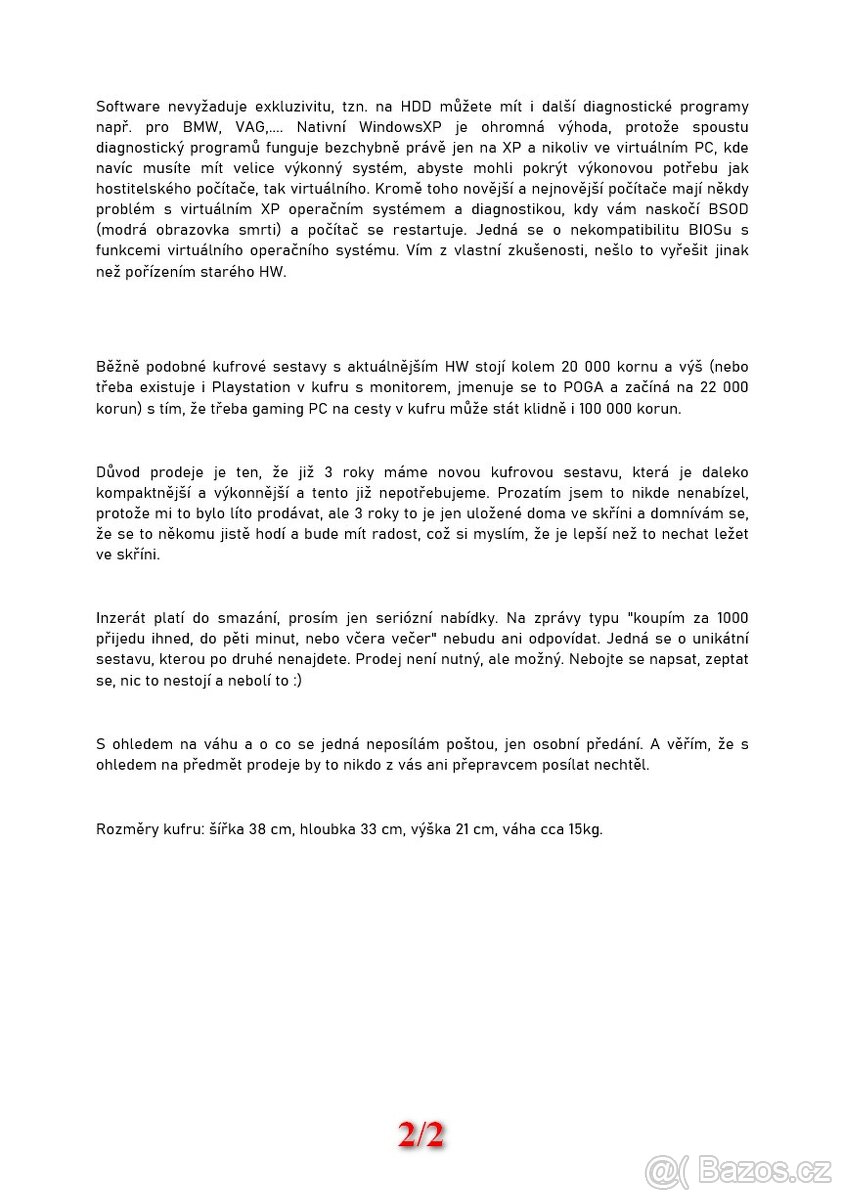 Přenosný stolní počítač v kufru + WinXP + Mercedes STAR diag - 20