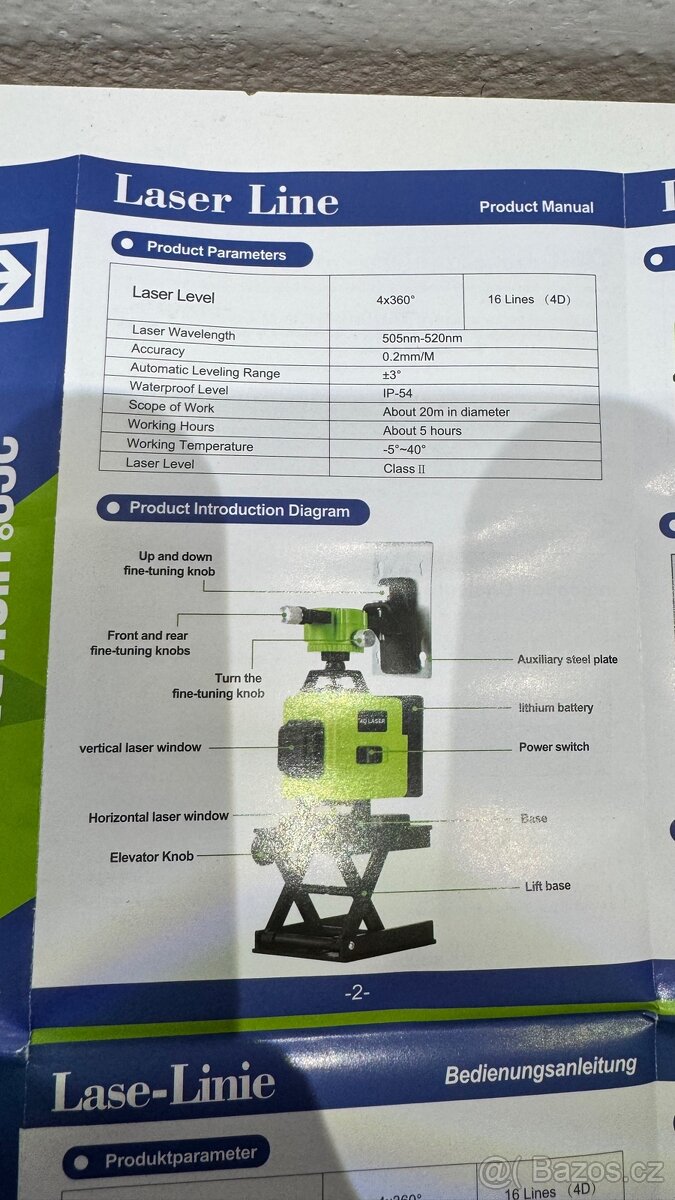 Laserová vodováha MINI 3D / 4D – zelený laser, samonivelace - 20