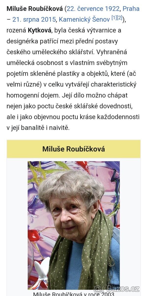 1959, Autorská váza, Roubíčková Miluše, Borské sklo Nový Bor - 20