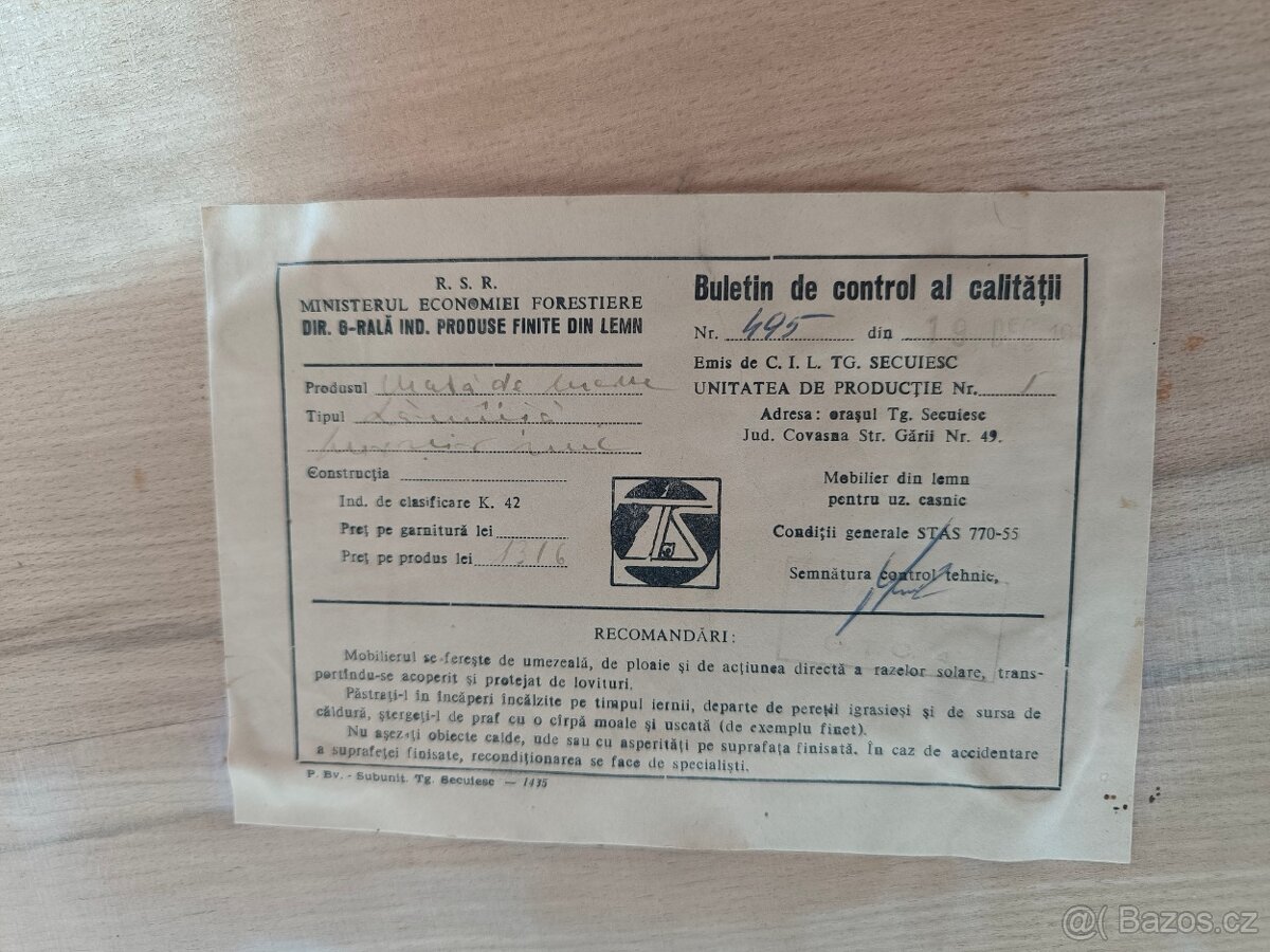 Retro designový psací stůl - Rumunsko - 60. léta - 20