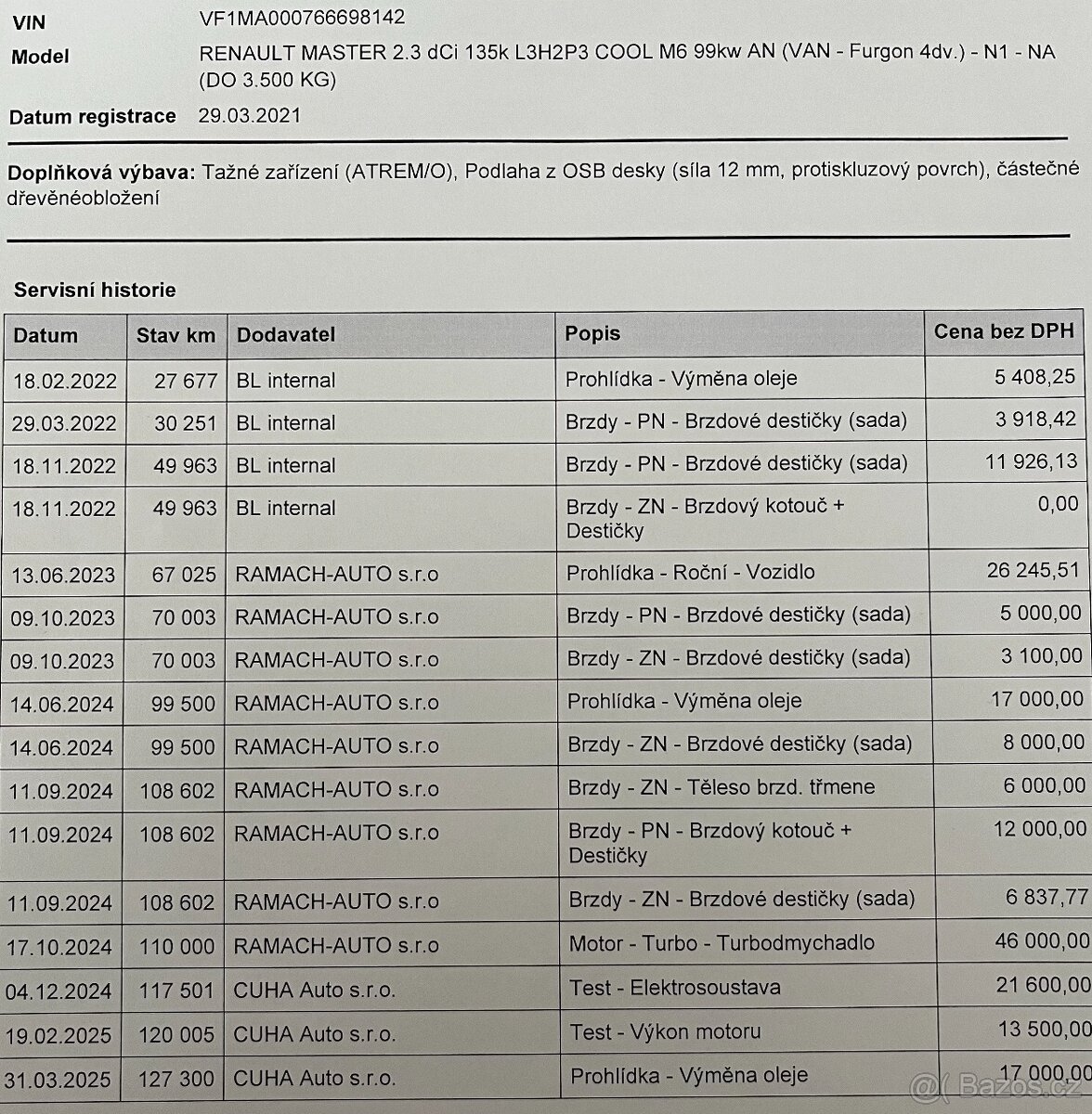 RENAULT MASTER L3H2 2.3DCi 100kW,R21,128tkm1maj,DPH,KLIMA,ČR - 20