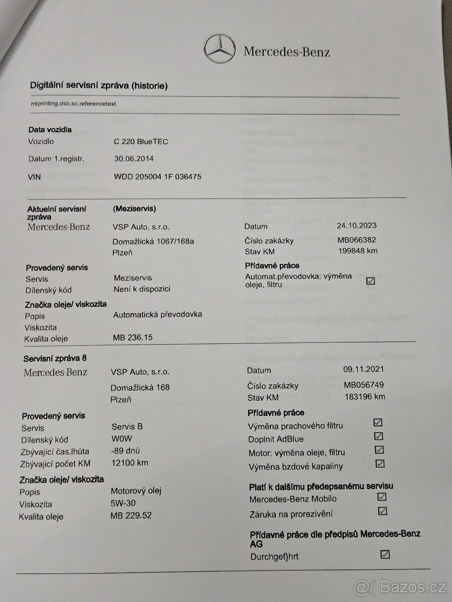 MERCEDES C 220d letní+zimní pneu - 20