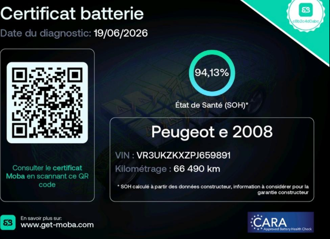 Peugeot E-2008 / Elektricky / ROK 2023 / SOH 94,5 % / - 20