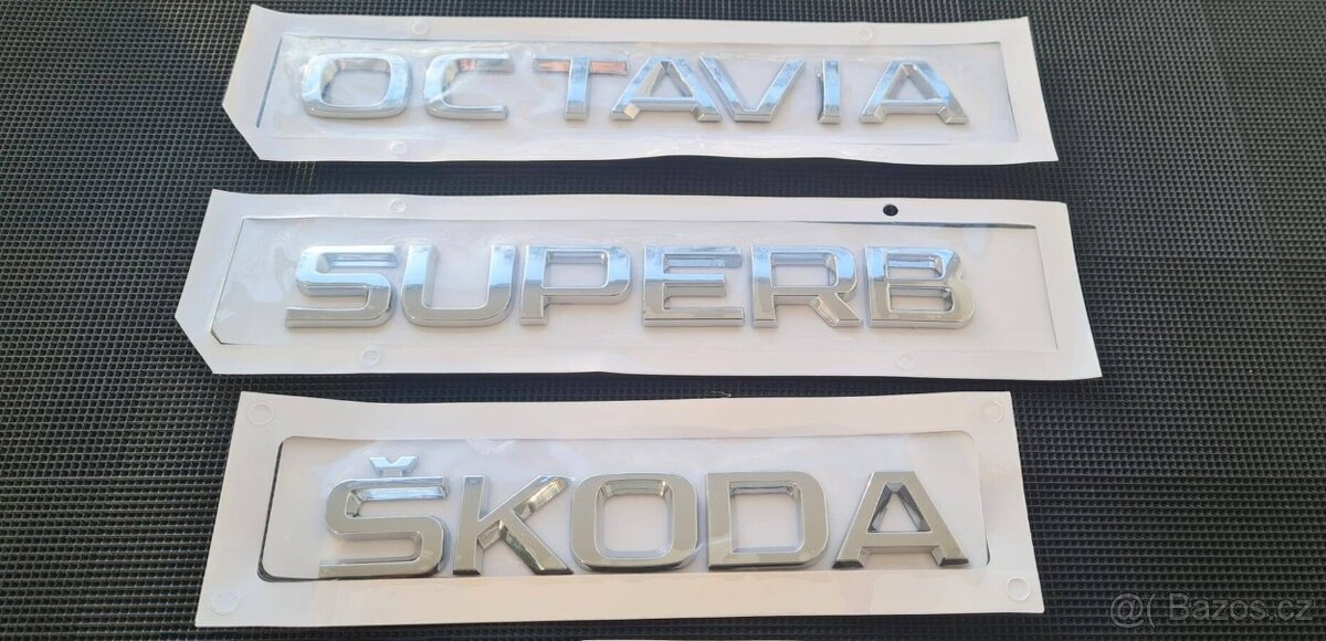 ŠKODA nápisy ČIERNE / CHROMOVE - 20