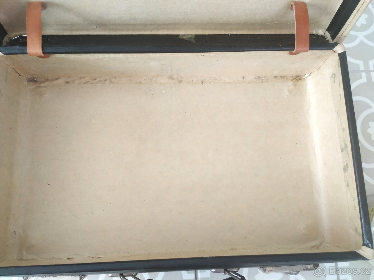 Starý retro kufr koženka Kazeto hnědý - 20