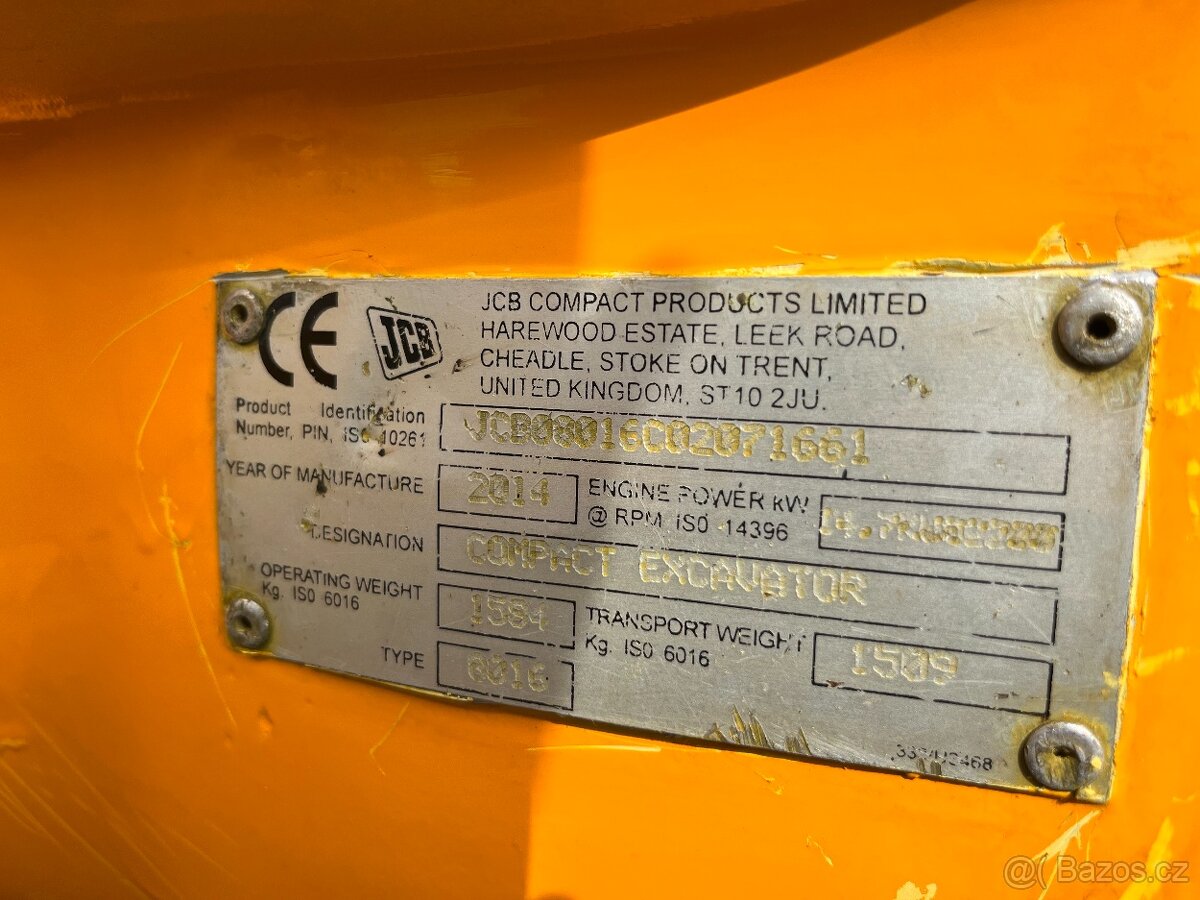 Minibagr minirypadlo JCB 8016 CTS Cat Bobcat Volvo Kubota - 20