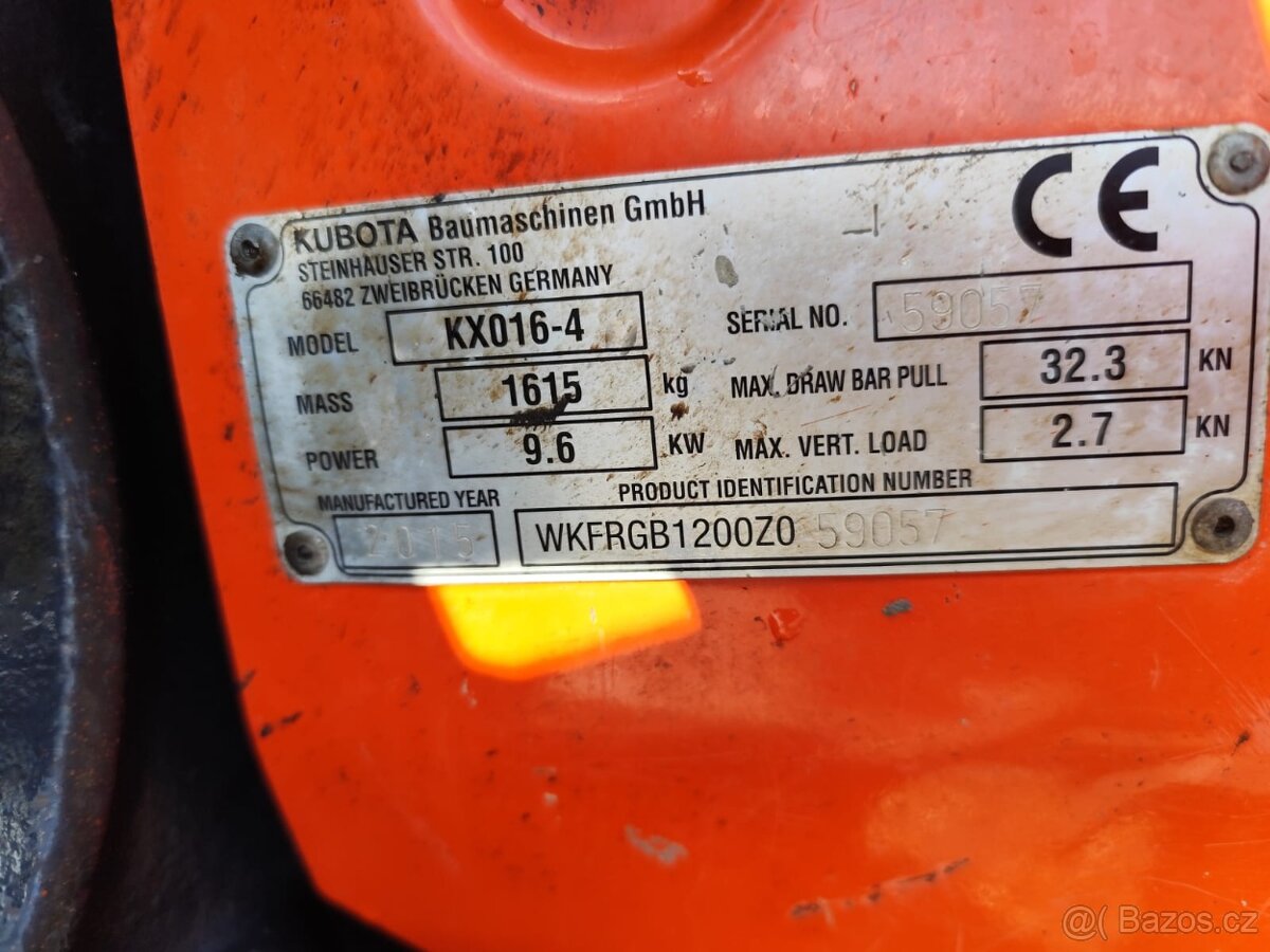 Bagr Kubota, 1600kg. Rok 2015. Rozsirovaci. - 20
