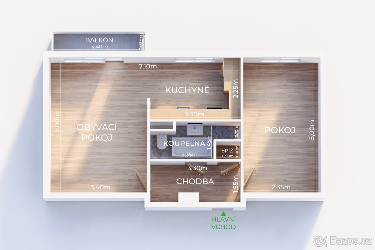 Prodej, byt 2+1, Havířov-Podlesí, ul. Okrajová, ev.č. 1541 - 20