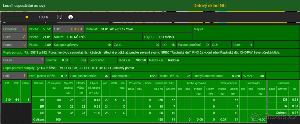 Prodám lesní pozemek v katastrálním území Radouň - 20